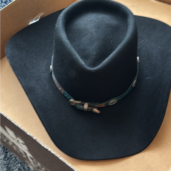 Resistol Black Felt Cowboy Hat with Decorative Band